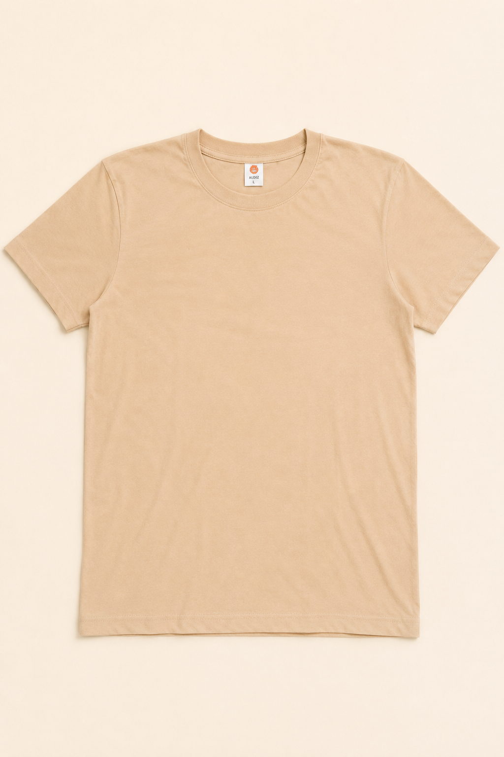T-Shirt Beige Homme 100% Coton – T-Shirt Basique Premium ALDIZ