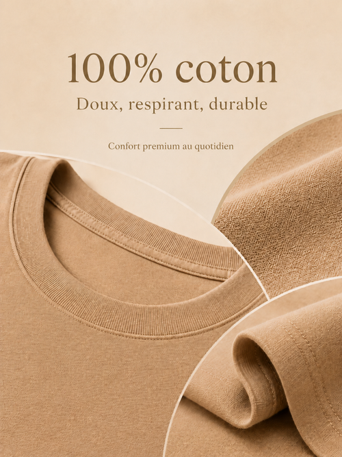 Lot de 5 T-Shirts Homme 100% Coton – Pack Premium ALDIZ Couleurs Essentielles