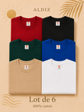 Lot de 6 T-Shirts Homme 100% Coton – Pack Premium ALDIZ
